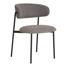 Bea Esszimmerstuhl 2er-Set – Bouclé Hellgrau, Beine Schwarz von Luiva Living