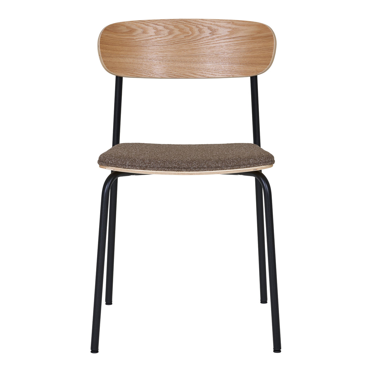 Jorin Esszimmerstuhl 2er-Set – Esche/Stoff Natur/Braun, Beine Schwarz – Ansicht 2