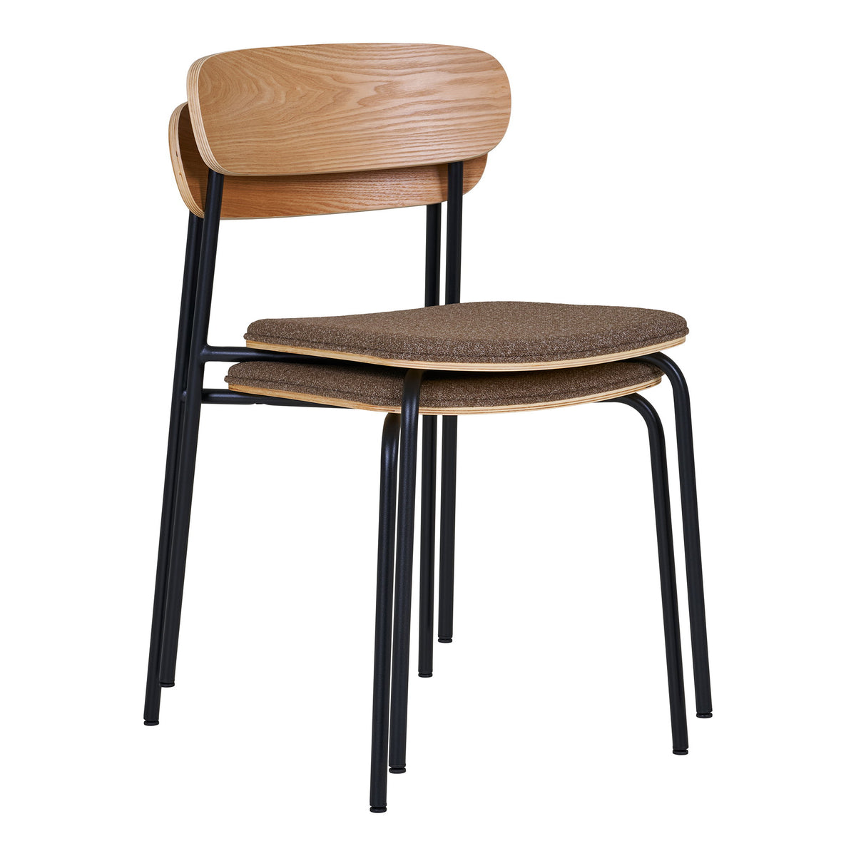 Jorin Esszimmerstuhl 2er-Set – Esche/Stoff Natur/Braun, Beine Schwarz – Ansicht 5