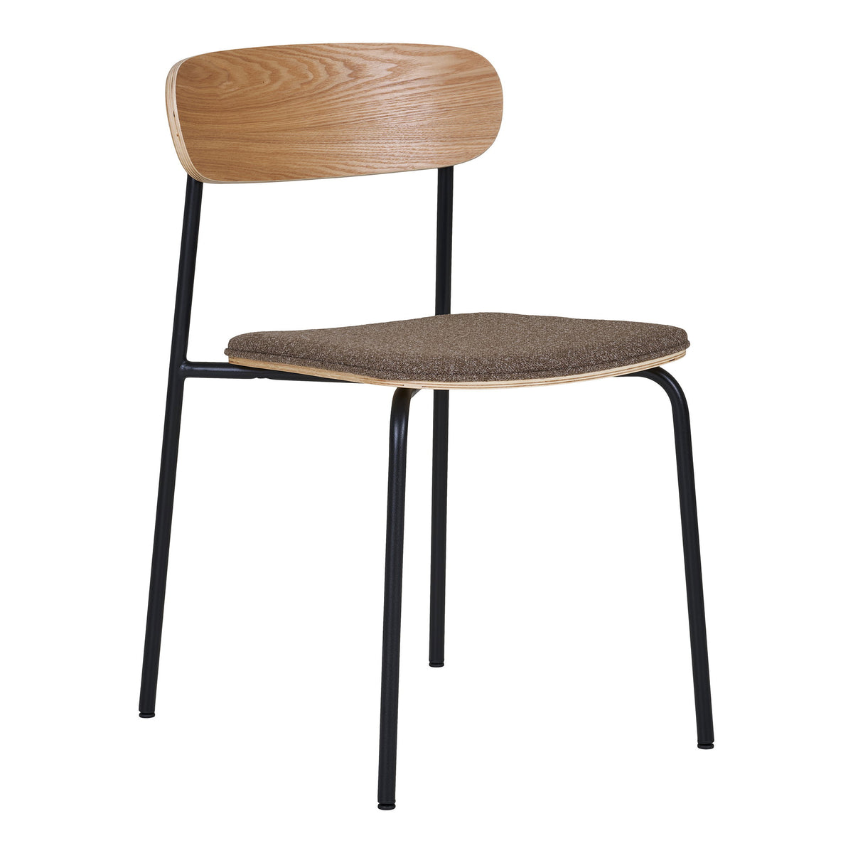 Jorin Esszimmerstuhl 2er-Set – Esche/Stoff Natur/Braun, Beine Schwarz von Luiva Living