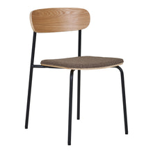 Jorin Esszimmerstuhl 2er-Set – Esche/Stoff Natur/Braun, Beine Schwarz von Luiva Living