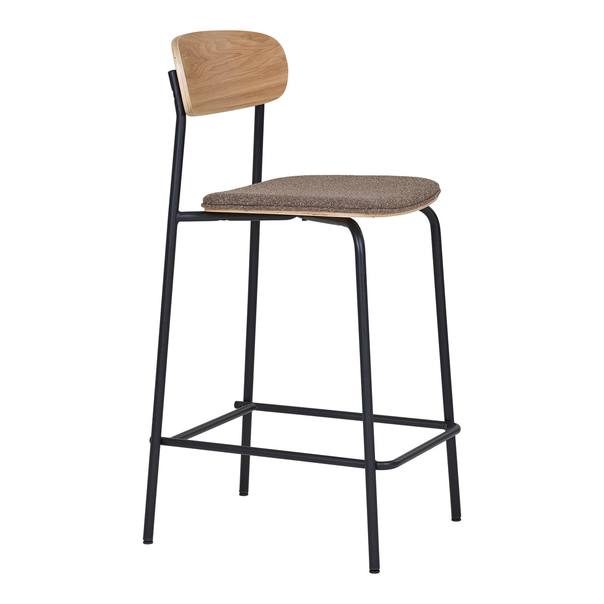 Jorin Tresenstuhl 2er-Set – Esche/Stoff Natur/Braun, Beine Schwarz – Ansicht 3
