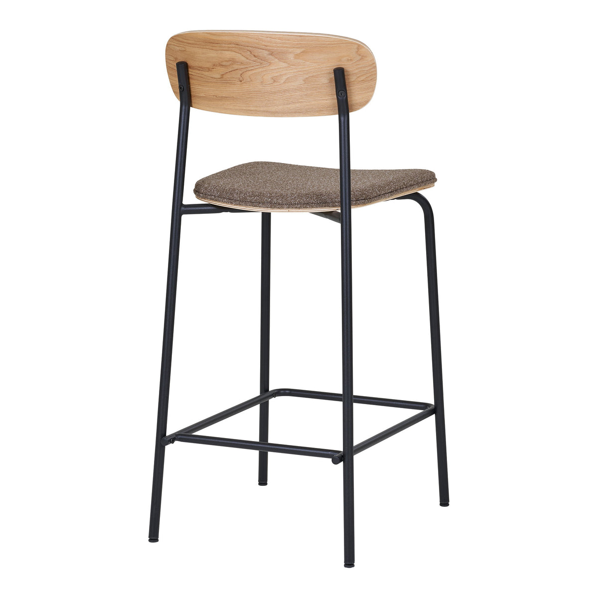 Jorin Tresenstuhl 2er-Set – Esche/Stoff Natur/Braun, Beine Schwarz – Ansicht 4