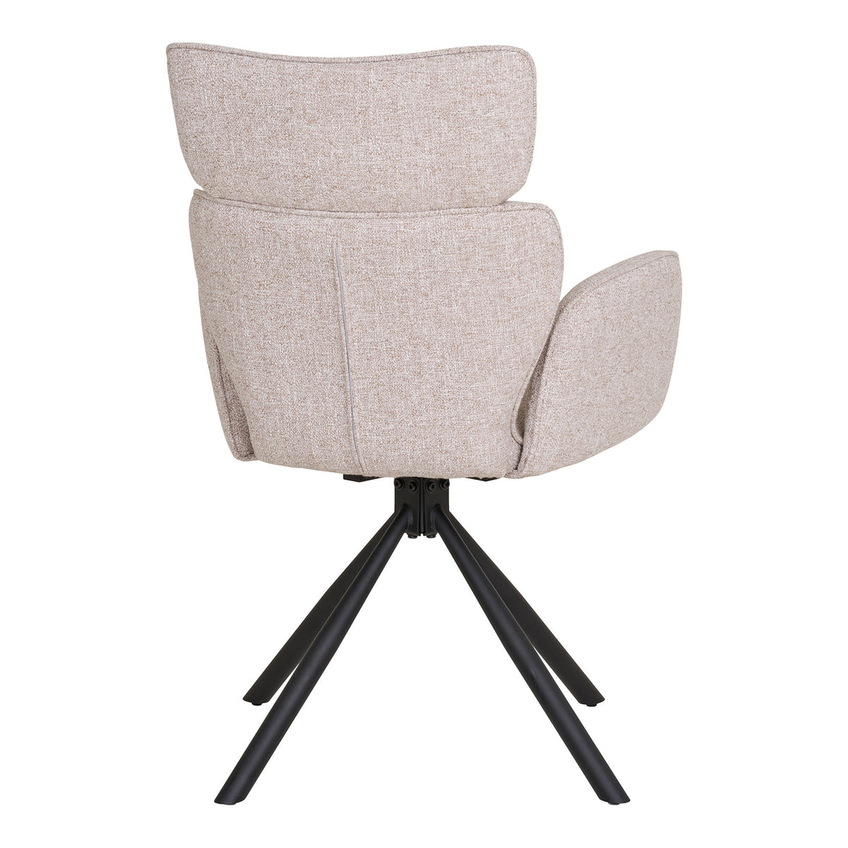 Ria Esszimmerstuhl 2er-Set mit Drehfunktion – Stoff Sand, Beine Schwarz – Ansicht 4