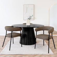 Lale Esszimmerstuhl 2er-Set – Stoff Braun, Beine Schwarz – Ansicht 6