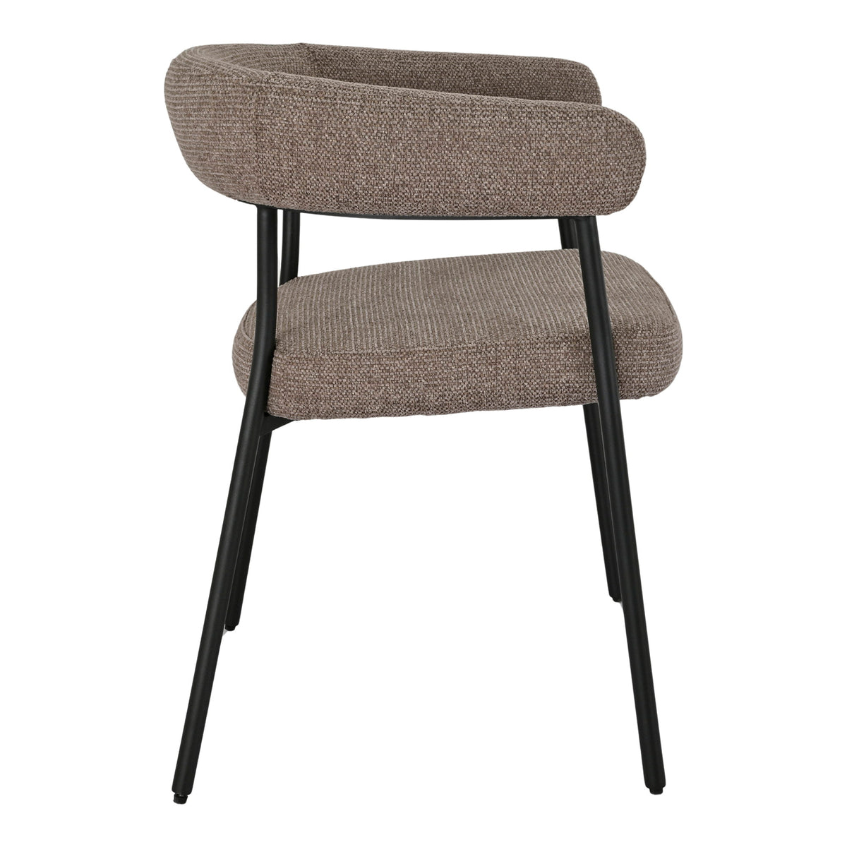 Lale Esszimmerstuhl 2er-Set – Stoff Braun, Beine Schwarz – Ansicht 3