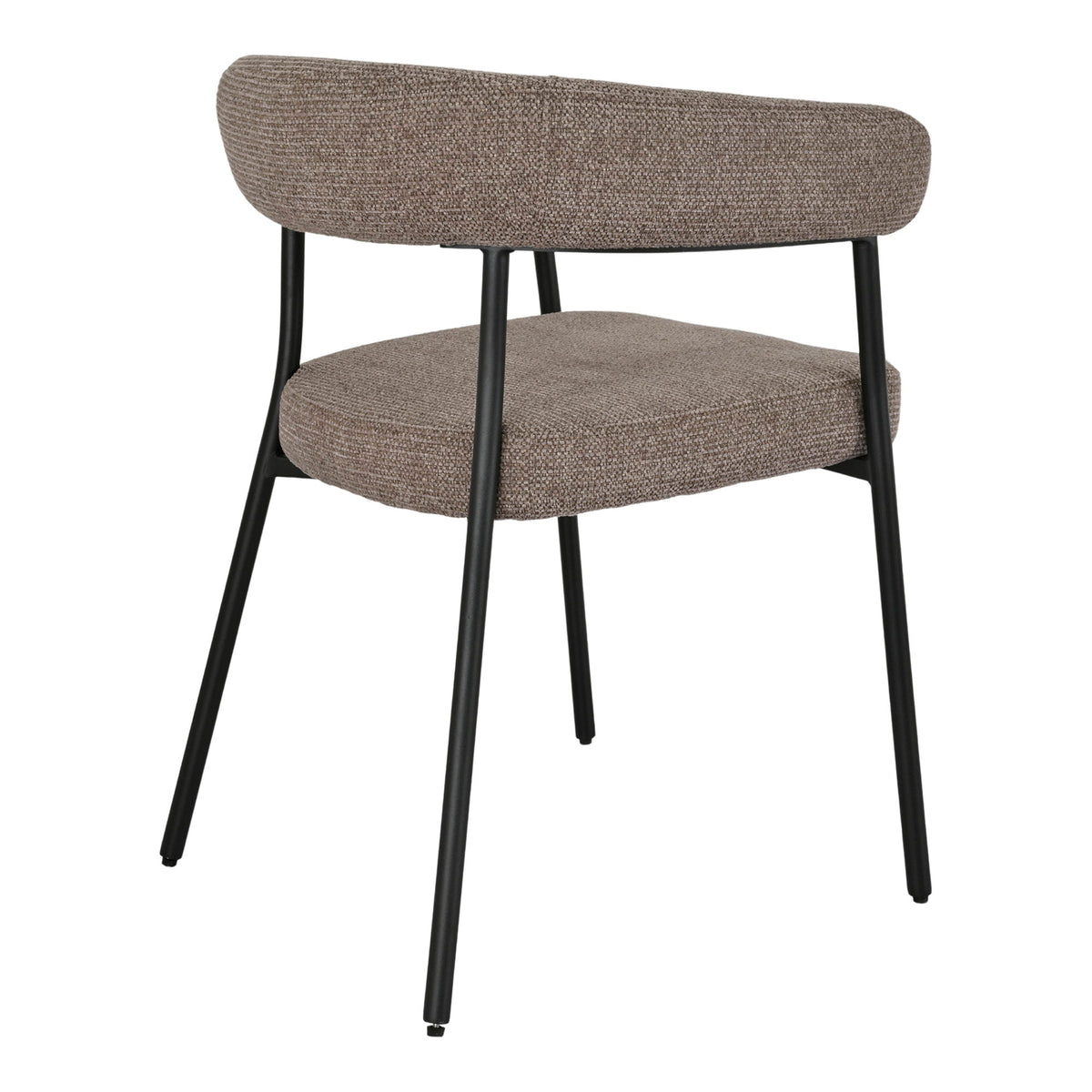 Lale Esszimmerstuhl 2er-Set – Stoff Braun, Beine Schwarz – Ansicht 4