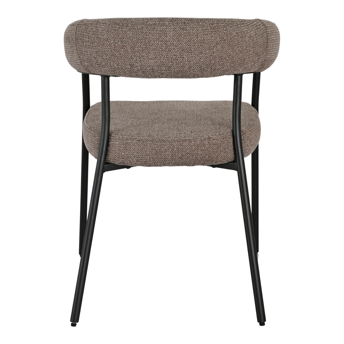 Lale Esszimmerstuhl 2er-Set – Stoff Braun, Beine Schwarz – Ansicht 5