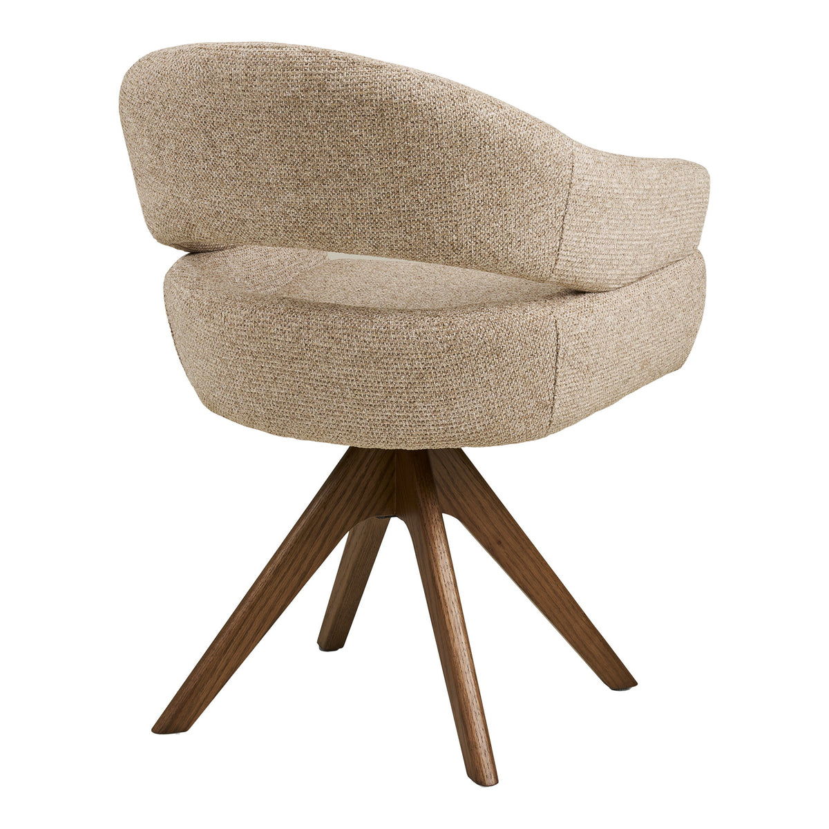 Hector Esszimmerstuhl mit Drehfunktion – Stoff Sand meliert, Beine Eiche Braun – Ansicht 4