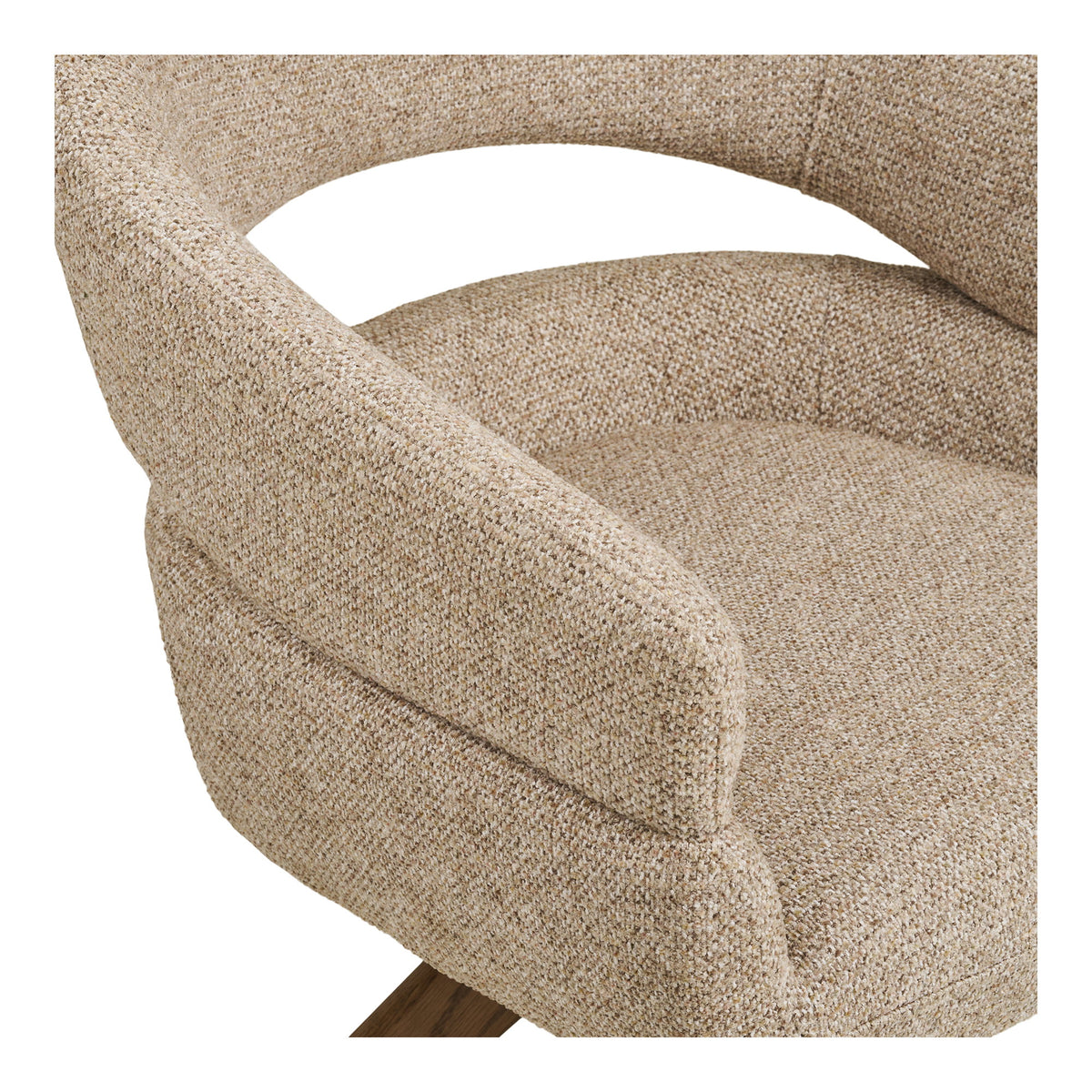 Hector Esszimmerstuhl mit Drehfunktion – Stoff Sand meliert, Beine Eiche Braun – Ansicht 5