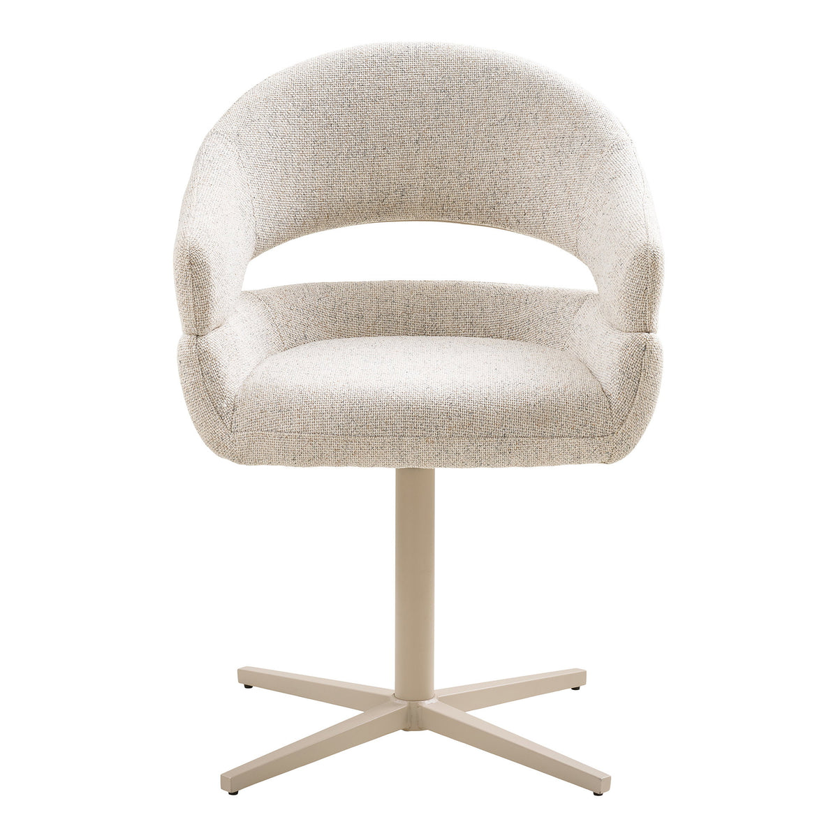 Hector Esszimmerstuhl 2er-Set mit Drehfunktion – Stoff Beige meliert, Beine Sand – Ansicht 2