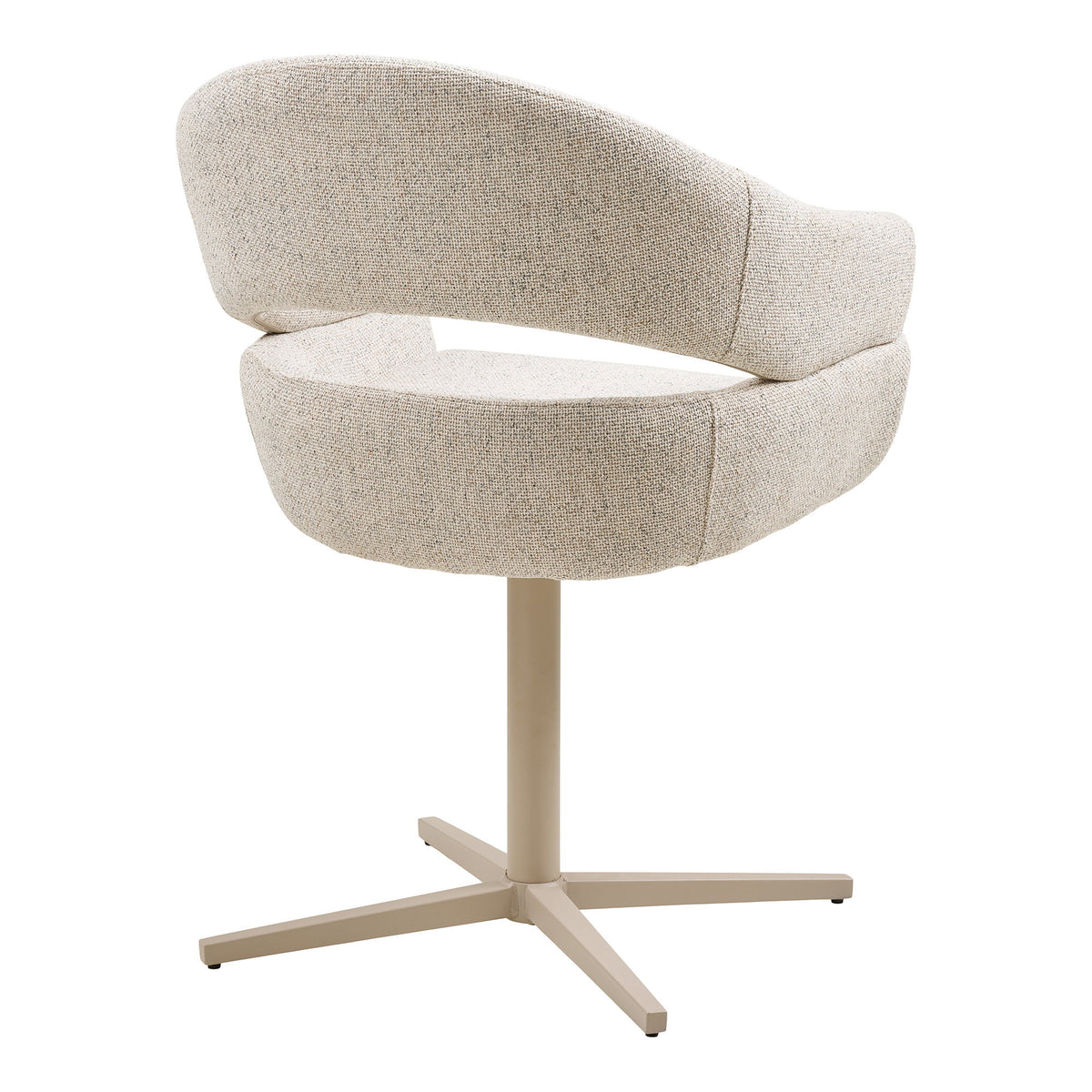 Hector Esszimmerstuhl 2er-Set mit Drehfunktion – Stoff Beige meliert, Beine Sand – Ansicht 4