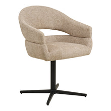 Hector Esszimmerstuhl 2er-Set mit Drehfunktion – Stoff Sand meliert, Beine Schwarz von Luiva Living