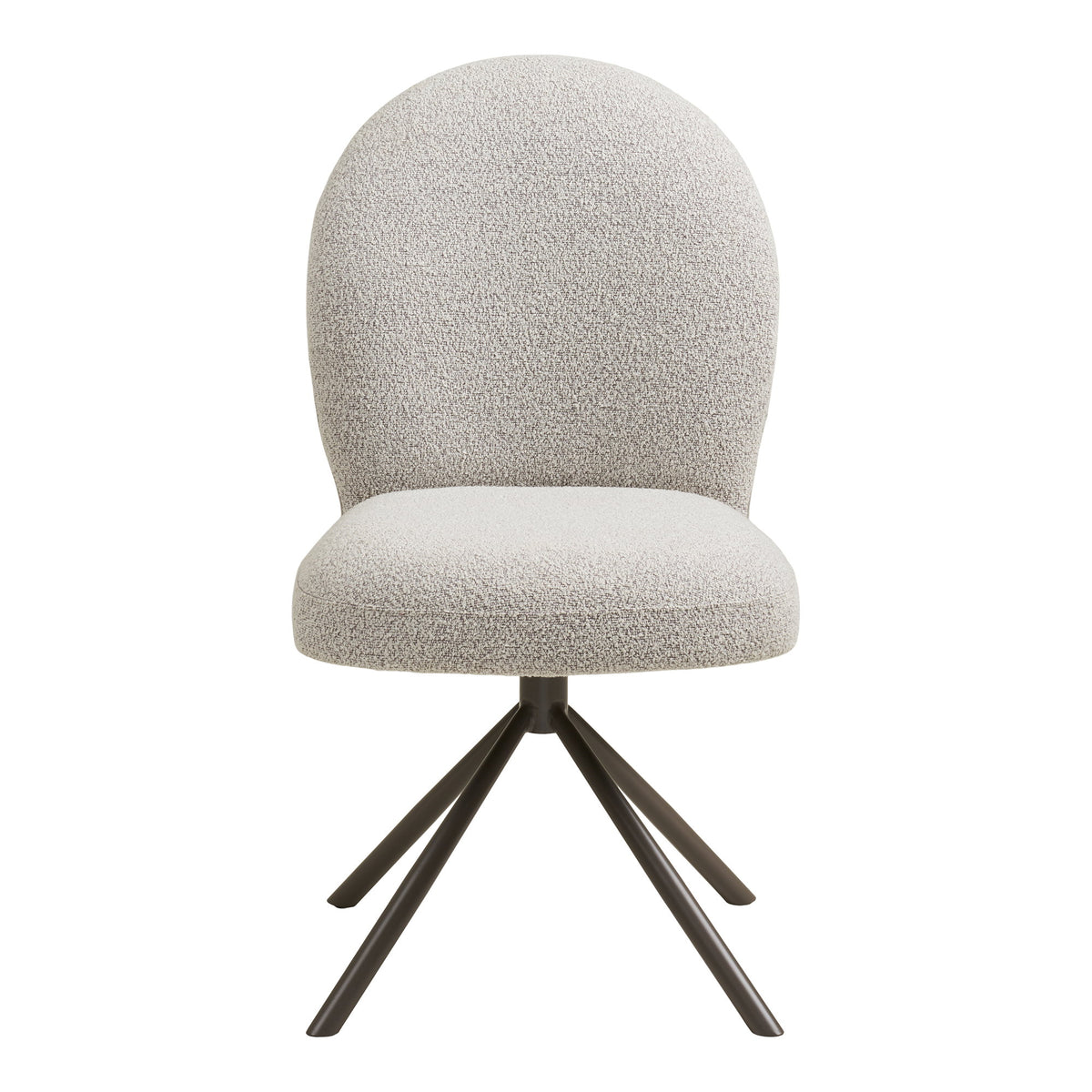 Ester Esszimmerstuhl mit Drehfunktion – Bouclé Sand, Beine Grau – Ansicht 2