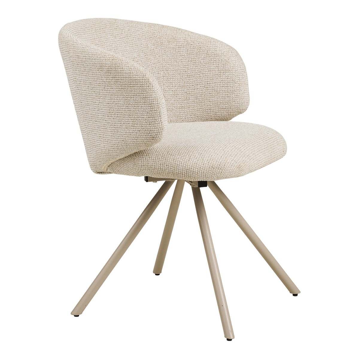 Orlin Esszimmerstuhl 2er-Set mit Drehfunktion – Stoff Sand, Beine Sand – Ansicht 3