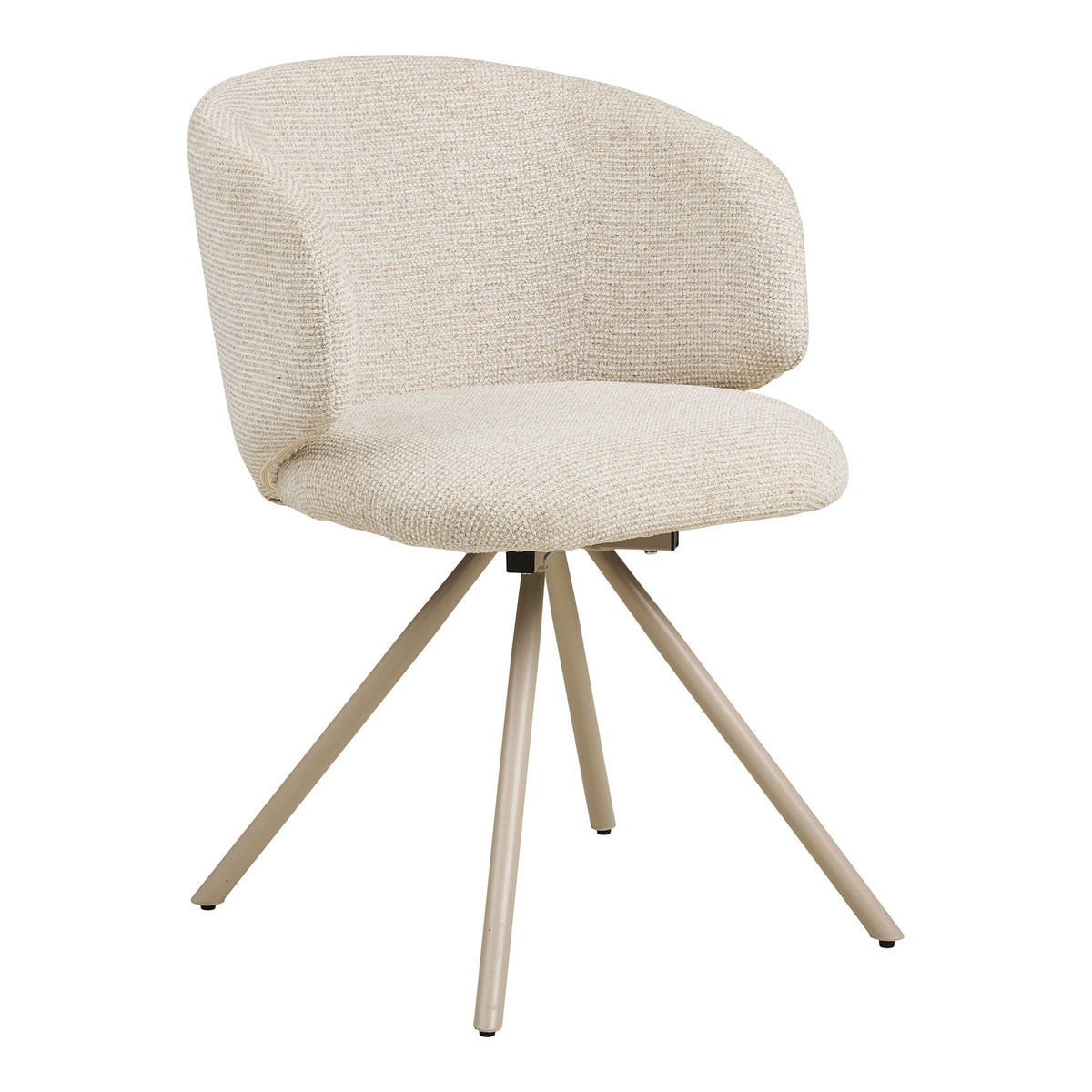 Orlin Esszimmerstuhl 2er-Set mit Drehfunktion – Stoff Sand, Beine Sand von Luiva Living