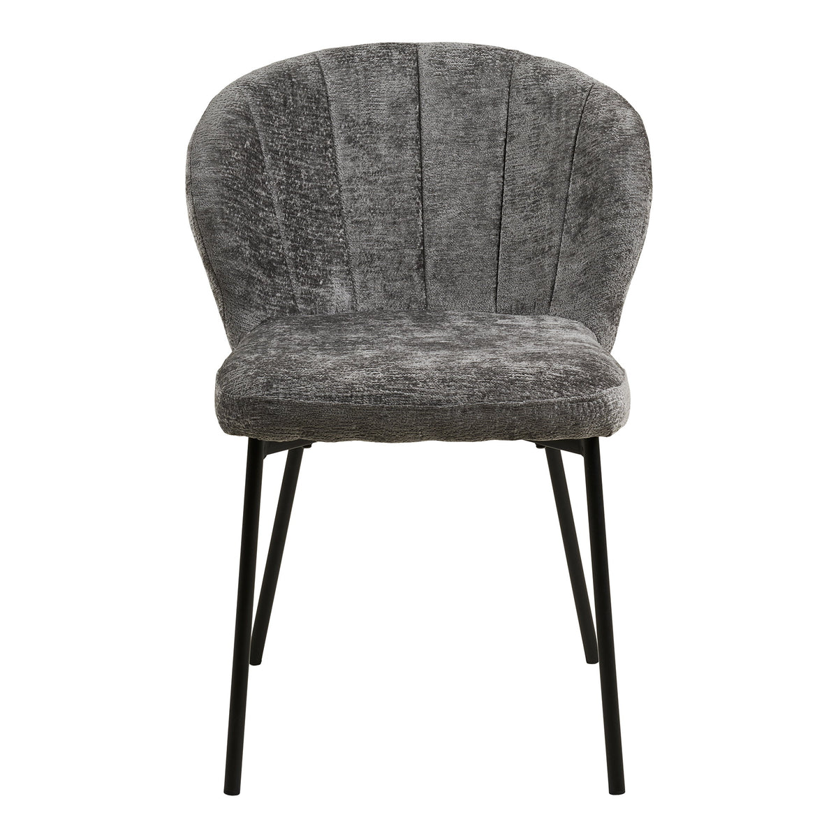 Vito Esszimmerstuhl 2er-Set – Stoff Grau, Beine Schwarz – Ansicht 2