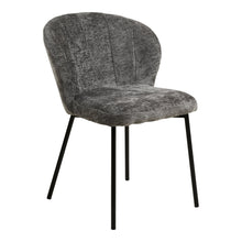 Vito Esszimmerstuhl 2er-Set – Stoff Grau, Beine Schwarz von Luiva Living