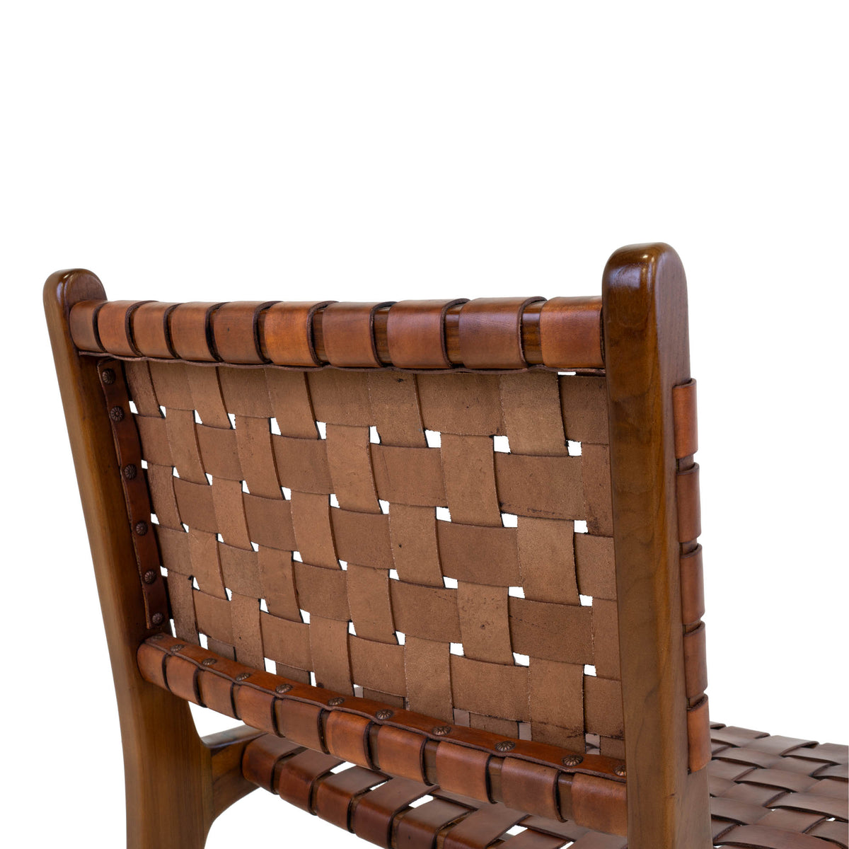 Leif Esszimmerstuhl 2er-Set – Leder Braun, Beine Teak – Ansicht 6