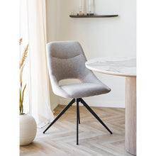 Rina Esszimmerstuhl 2er-Set mit Drehfunktion – Stoff Sand, Beine Schwarz – Ansicht 6