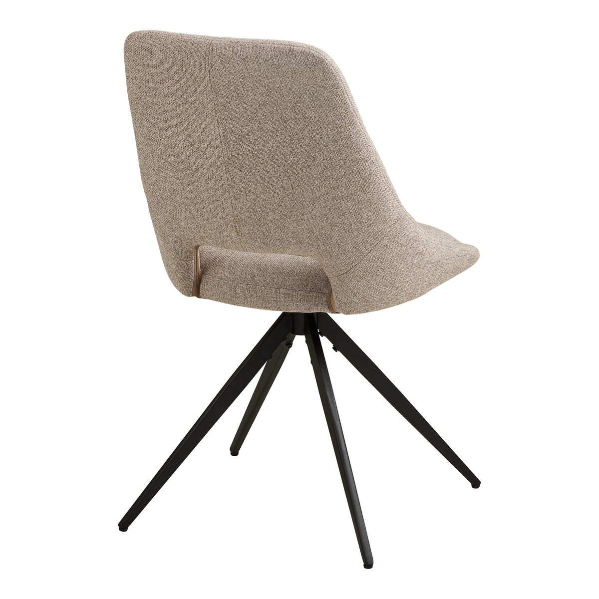 Rina Esszimmerstuhl 2er-Set mit Drehfunktion – Stoff Sand, Beine Schwarz – Ansicht 4