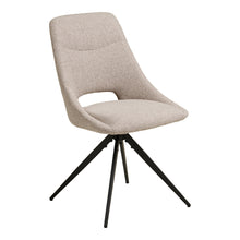 Rina Esszimmerstuhl 2er-Set mit Drehfunktion – Stoff Sand, Beine Schwarz von Luiva Living