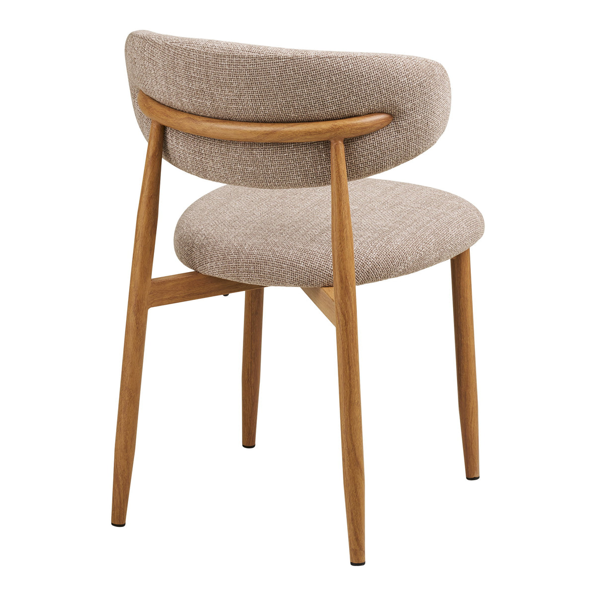 Olivia Esszimmerstuhl 2er-Set – Stoff Sand, Beine in Eichenoptik – Ansicht 4