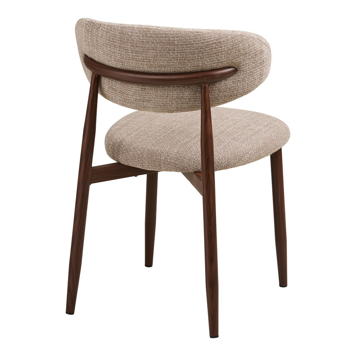 Olivia Esszimmerstuhl 2er-Set – Stoff Sand, Beine in Walnussoptik – Ansicht 4