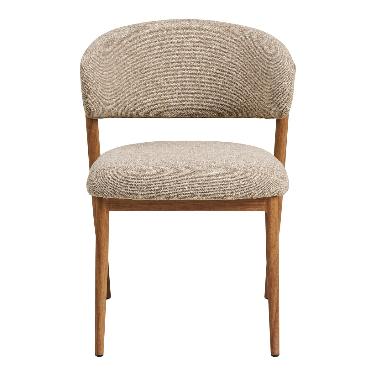 Ivo Esszimmerstuhl 2er-Set – Stoff Sand, Beine in Holzoptik Natur – Ansicht 2