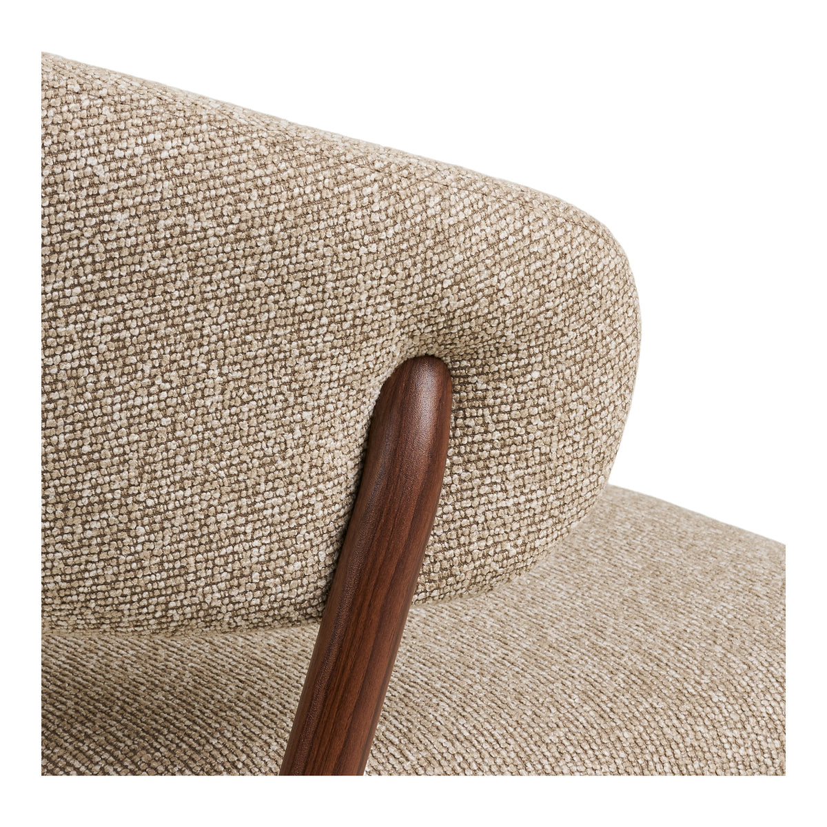 Ivo Esszimmerstuhl 2er-Set – Stoff Sand, Beine in Holzoptik Dunkelbraun – Ansicht 5