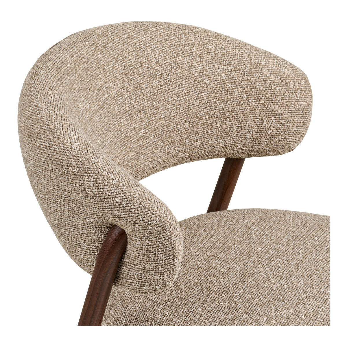 Ivo Esszimmerstuhl 2er-Set – Stoff Sand, Beine in Holzoptik Dunkelbraun – Ansicht 6