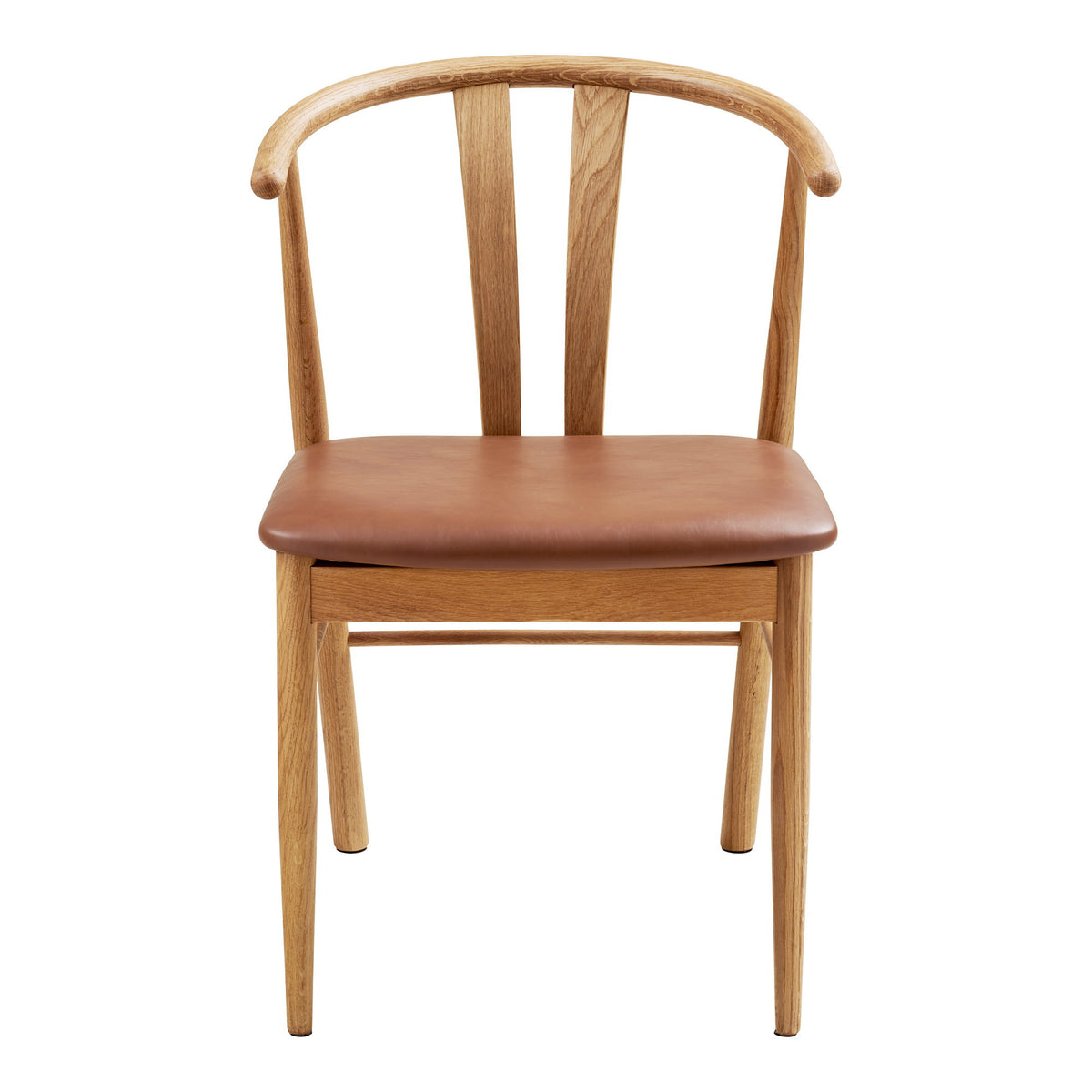 Agda Esszimmerstuhl 2er-Set – Eiche/Kunstleder Natur/Braun – Ansicht 2