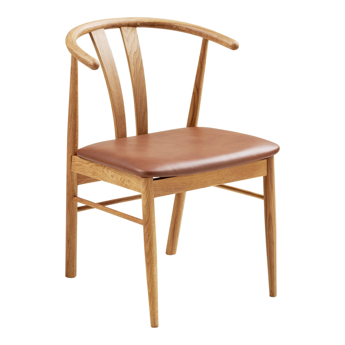 Agda Esszimmerstuhl 2er-Set – Eiche/Kunstleder Natur/Braun von Luiva Living