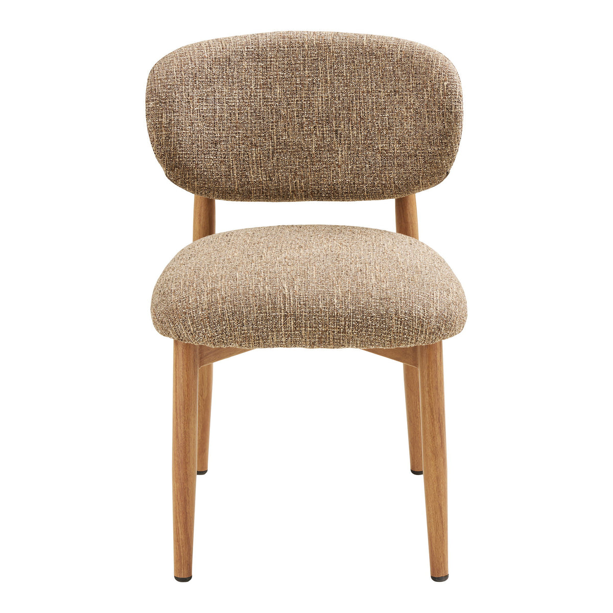 Zelda Esszimmerstuhl 2er-Set – Stoff Dunkelbraun, Beine in Holzoptik Natur – Ansicht 2
