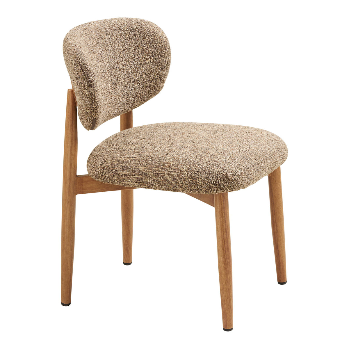 Zelda Esszimmerstuhl 2er-Set – Stoff Dunkelbraun, Beine in Holzoptik Natur – Ansicht 3