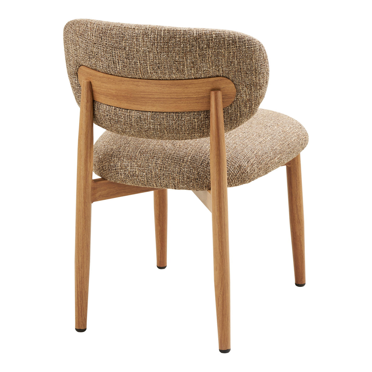 Zelda Esszimmerstuhl 2er-Set – Stoff Dunkelbraun, Beine in Holzoptik Natur – Ansicht 4