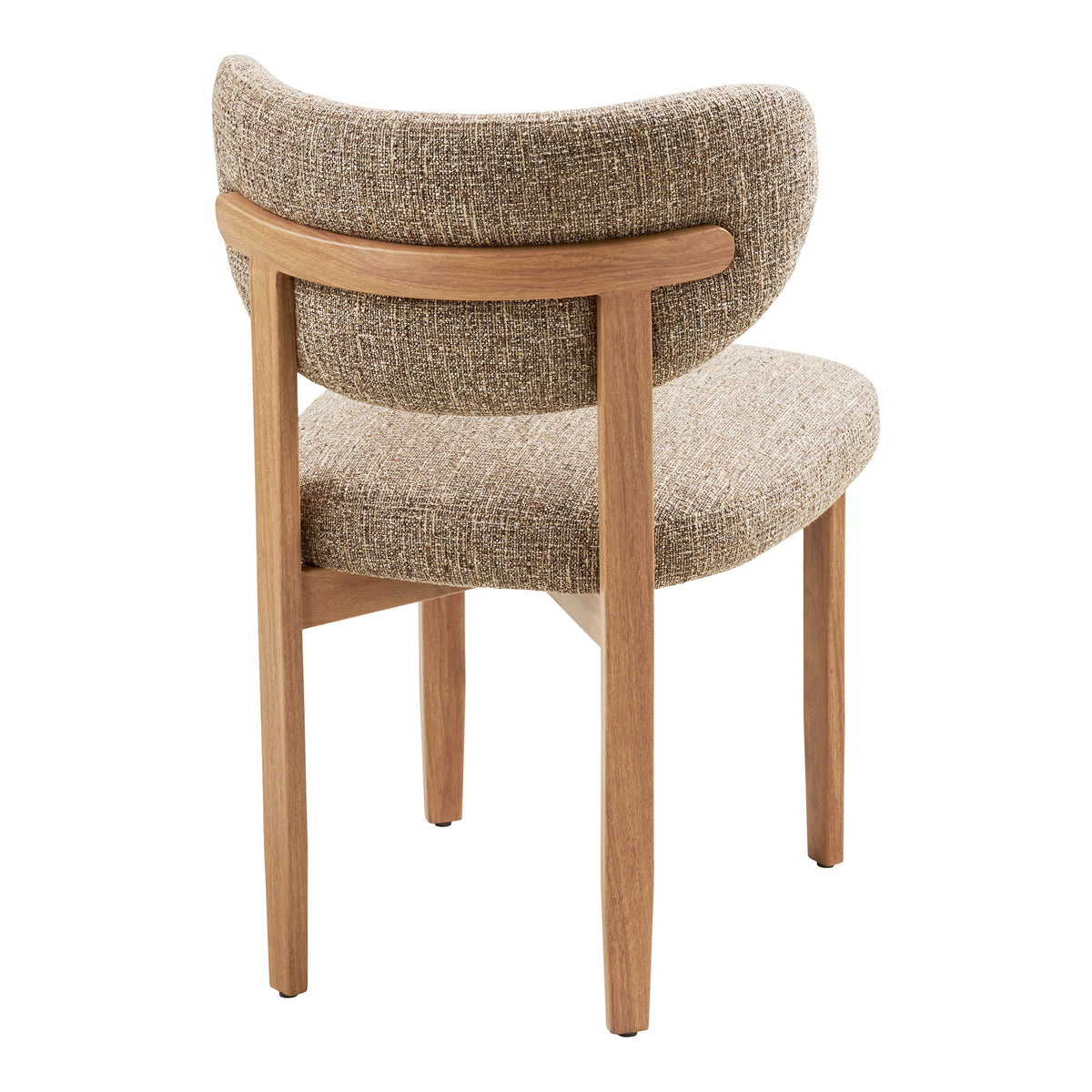 Aino Esszimmerstuhl 2er-Set – Stoff Dunkelbraun, Beine in Holzoptik Natur – Ansicht 4
