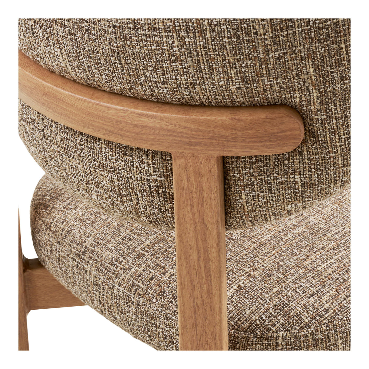 Aino Esszimmerstuhl 2er-Set – Stoff Dunkelbraun, Beine in Holzoptik Natur – Ansicht 5