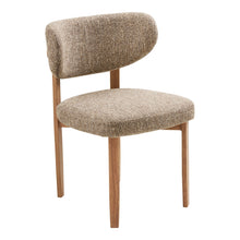 Aino Esszimmerstuhl 2er-Set – Stoff Dunkelbraun, Beine in Holzoptik Natur von Luiva Living