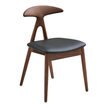 Ralf Esszimmerstuhl 2er-Set – Esche/Kunstleder Dunkelbraun/Schwarz von Luiva Living