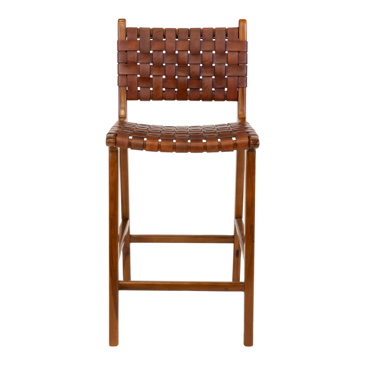 Leif Tresenstuhl – Leder Braun, Beine Teak – Ansicht 2