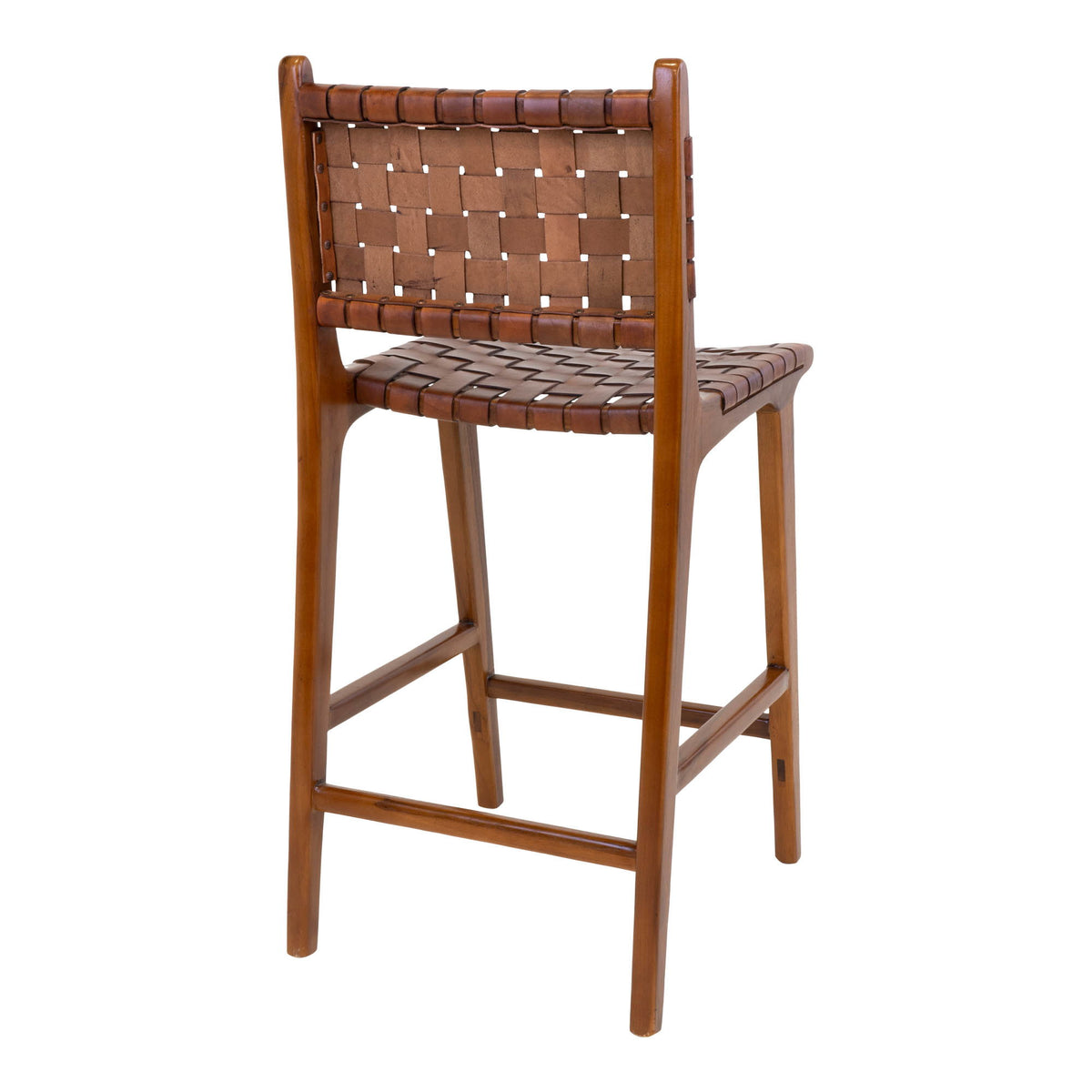 Leif Tresenstuhl – Leder Braun, Beine Teak – Ansicht 4