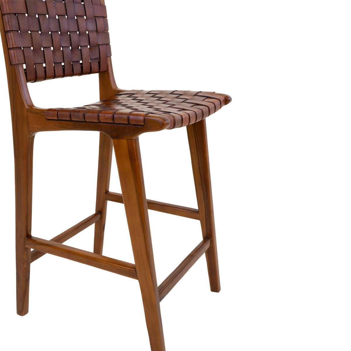 Leif Tresenstuhl – Leder Braun, Beine Teak – Ansicht 5