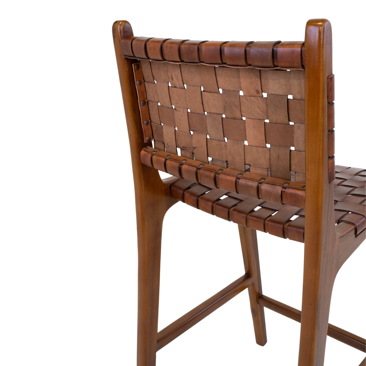 Leif Tresenstuhl – Leder Braun, Beine Teak – Ansicht 6
