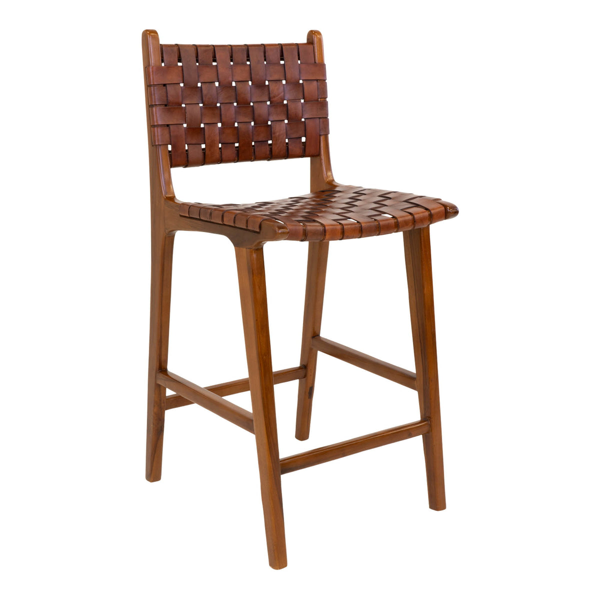 Leif Tresenstuhl – Leder Braun, Beine Teak – Ansicht 8