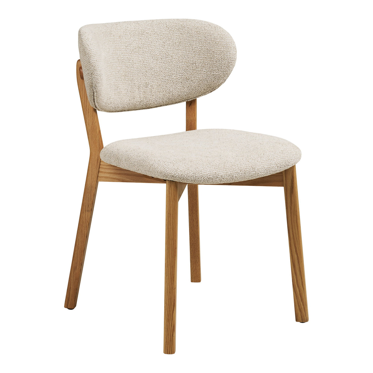 Ian Esszimmerstuhl 2er-Set – Eiche/Stoff Natur/Beige von Luiva Living