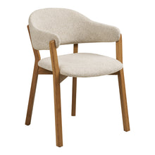 Ian Esszimmerstuhl mit Armlehnen – Eiche/Stoff Natur/Beige von Luiva Living