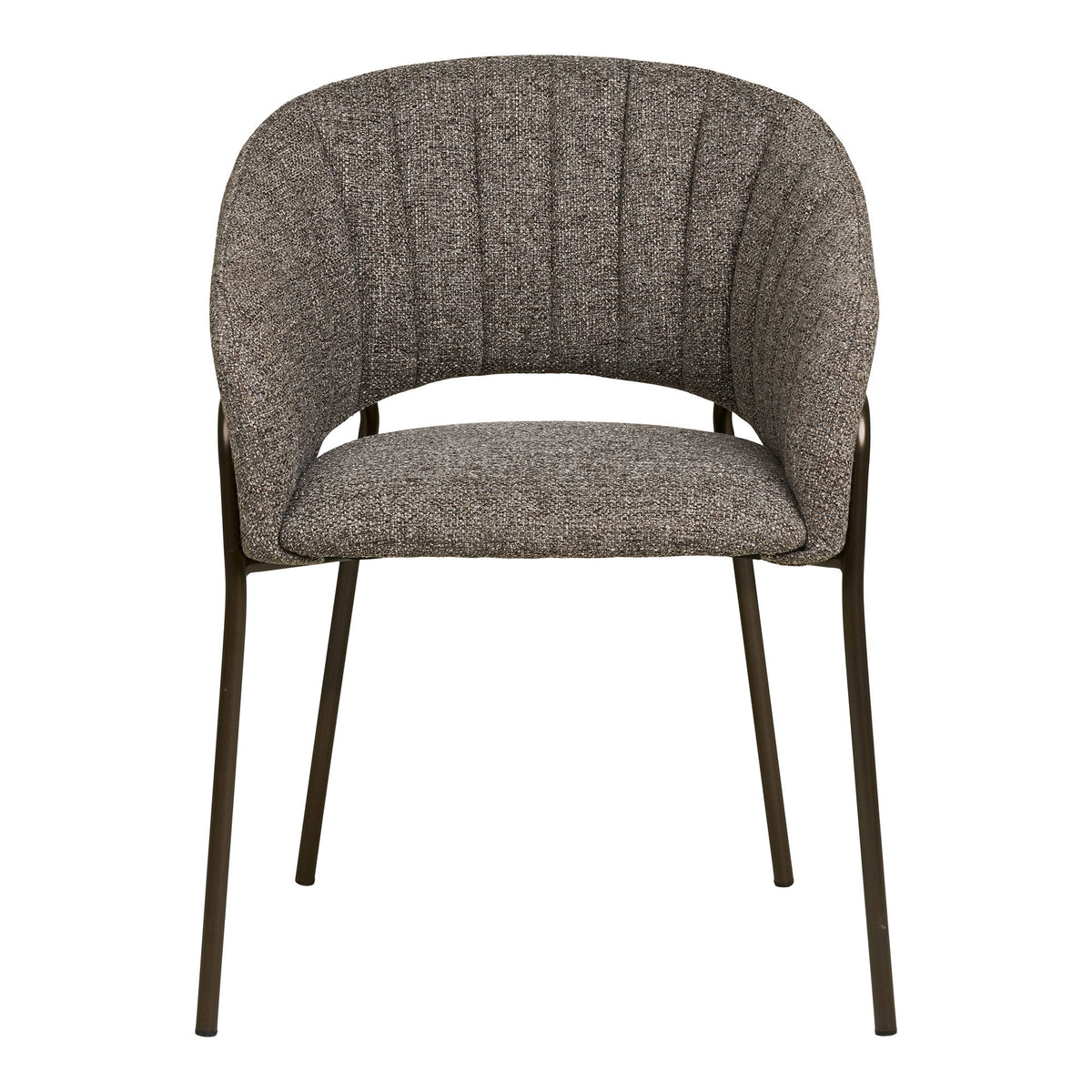Dora Esszimmerstuhl 2er-Set – Stoff Dunkelgrau, Beine Gunmetal-Grau – Ansicht 2