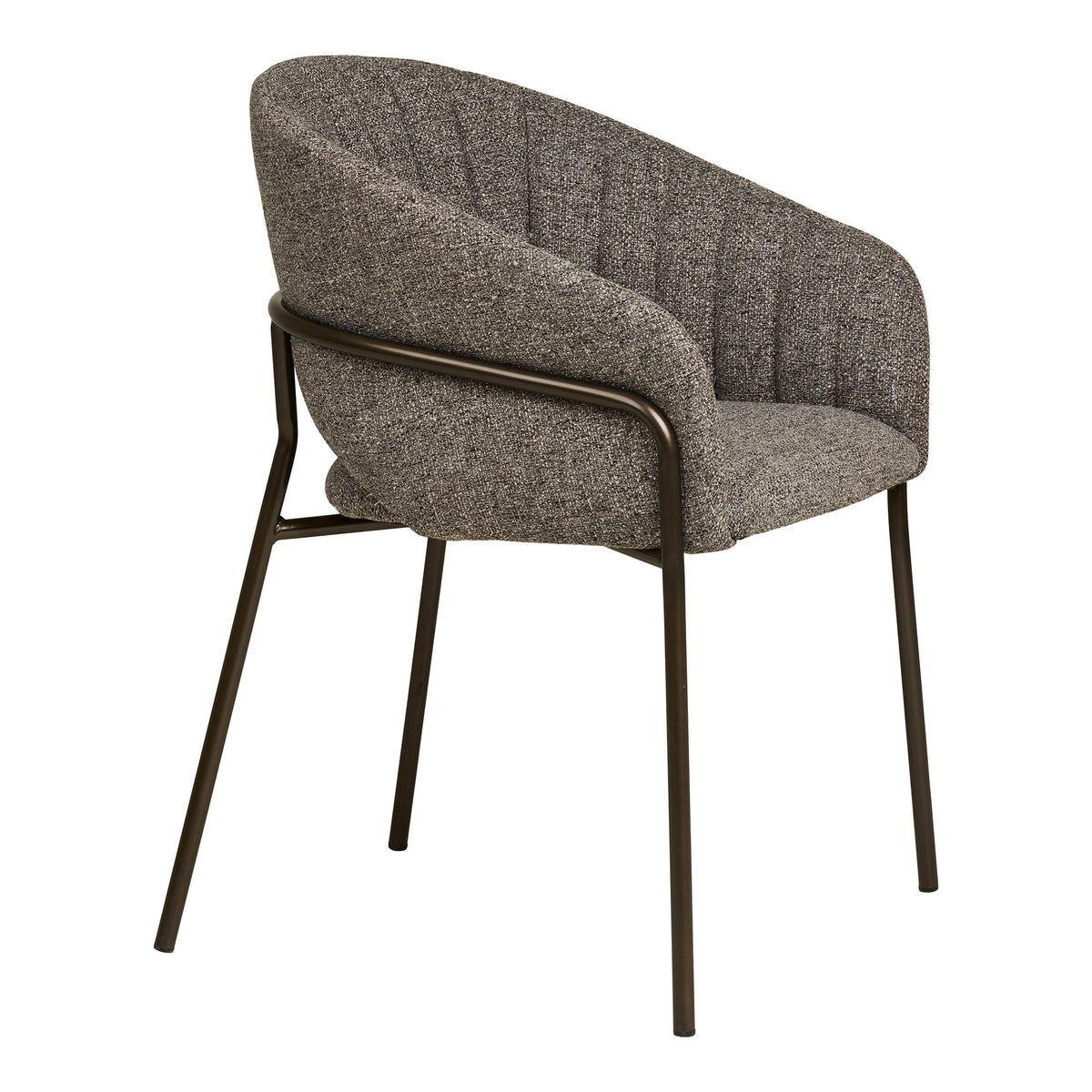 Dora Esszimmerstuhl 2er-Set – Stoff Dunkelgrau, Beine Gunmetal-Grau – Ansicht 3