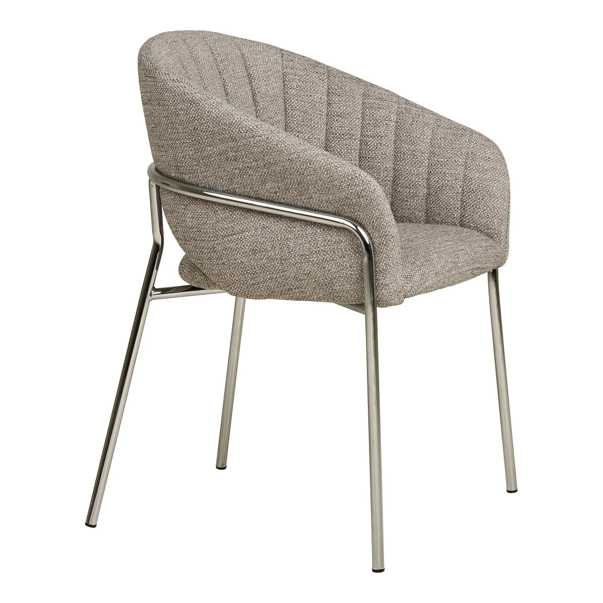 Dora Esszimmerstuhl 2er-Set – Stoff Hellgrau, Beine Chrom – Ansicht 3